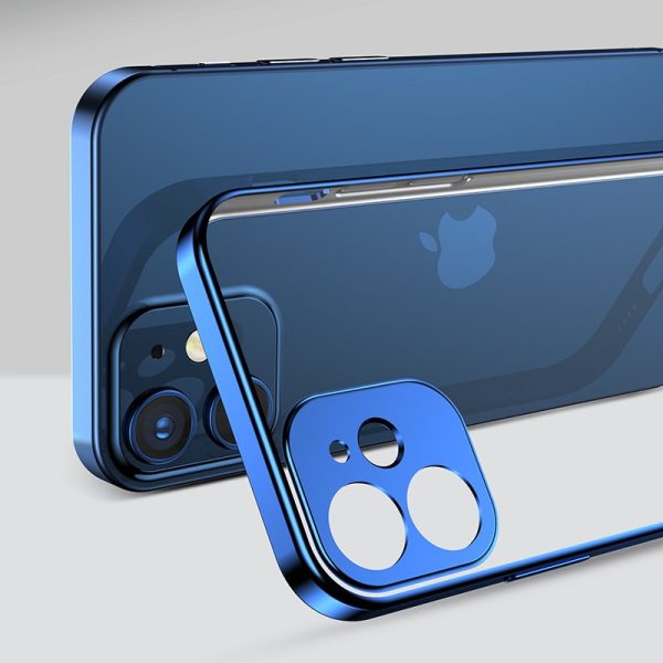Īpaši plāni caurspīdīgs korpuss ar metālisku iPhone 12 Pro Max Golden rāmi