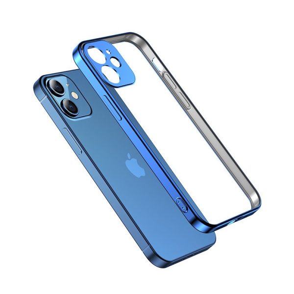 Īpaši plāni caurspīdīgs korpuss ar metālisku iPhone 12 Pro Max Golden rāmi