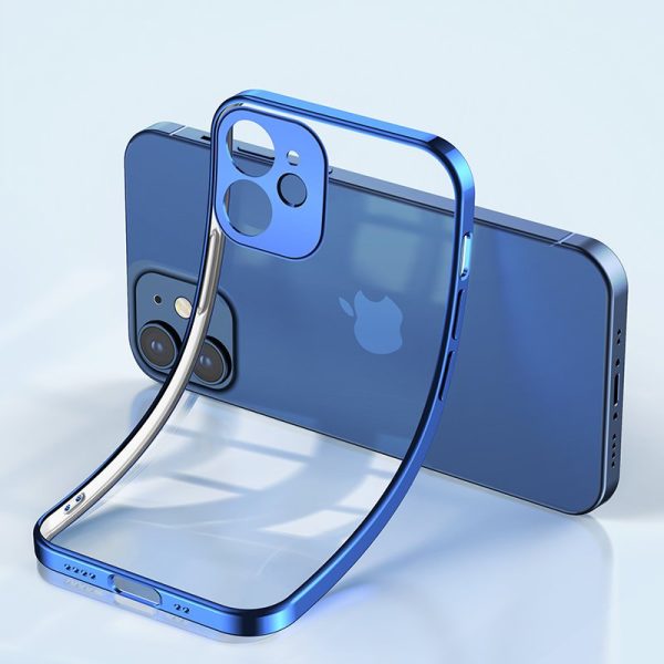 Īpaši plāni caurspīdīgs korpuss ar metālisku iPhone 12 Pro Max Golden rāmi