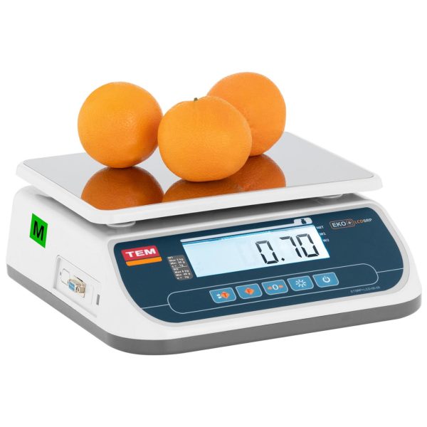 Tirdzniecības veikala svars 6 kg / 2 g LCD m legalizācija