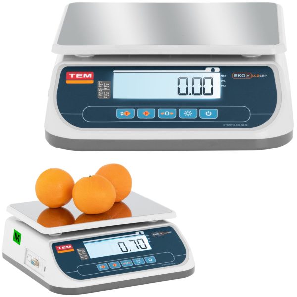 Tirdzniecības veikala svars 6 kg / 2 g LCD m legalizācija