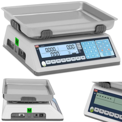 Iepirkšanās skalas komerciālā saskarne RS232 PLOS 30 kg / 10 g LCD M legalizācija