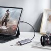 6in1 daudzfunkcionāls USB -C HUB - 3X USB HDMI 4K SD un TF pelēkās kartes lasītājs