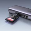 7in1 daudzfunkcionāls USB-C HUB-2X USB HDMI 4K SD karšu lasītājs un TF USB-C RJ45 1Gbps pelēks