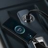 Automašīnas lādētājs 3X USB + USB-C 120W PPS QC PD GREY