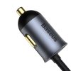Automašīnas lādētājs 3X USB + USB-C 120W PPS QC PD GREY