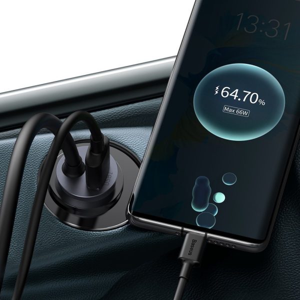 Automašīnas lādētājs 3X USB + USB-C 120W PPS QC PD GREY