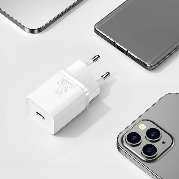 Super Fast Si 1C USB-C 30W PD QC White Network Charger