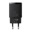 Kompakts USB USB-C 20W 3A PD QC 3.0 Melnais lādētājs ātrs lādētājs