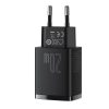 Kompakts USB USB-C 20W 3A PD QC 3.0 Melnais lādētājs ātrs lādētājs