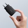 Kompakts USB USB-C 20W 3A PD QC 3.0 Melnais lādētājs ātrs lādētājs