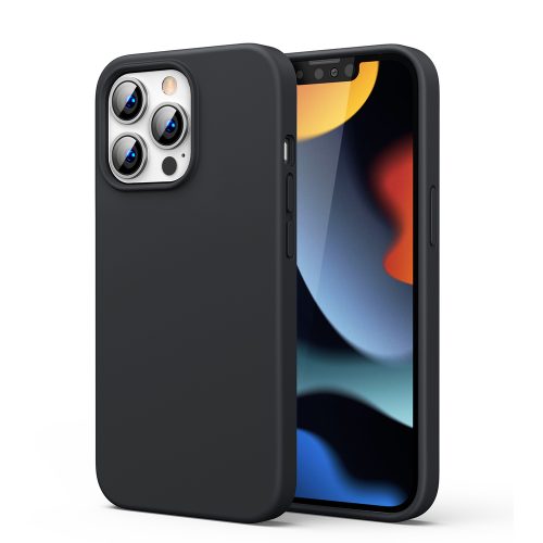 Gumijas elastīgs silikona korpuss iPhone 13 Pro melns korpuss