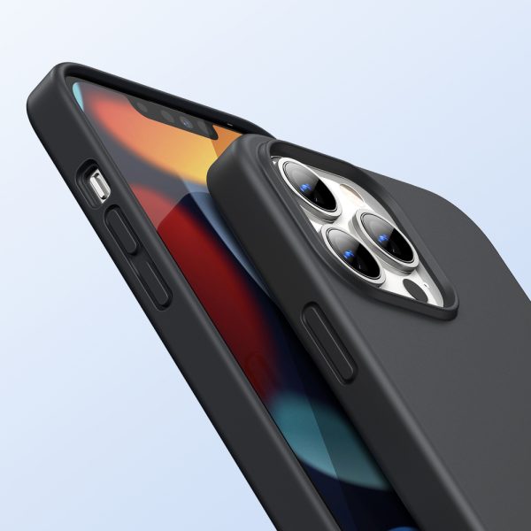 Gumijas elastīgs silikona korpuss iPhone 13 Pro melns korpuss