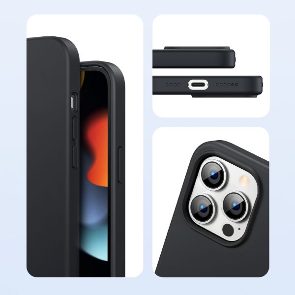 Gumijas elastīgs silikona korpuss iPhone 13 Pro melns korpuss