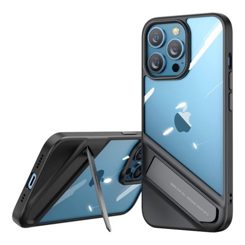 Stingrs korpuss ar želejas rāmi un iPhone 13 Pro melno bāzi