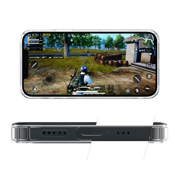 Gadījuma gadījums iPhone 13 Pro gel caurspīdīgam korpusam