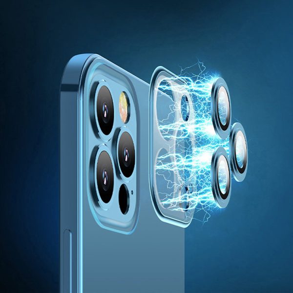 Gadījuma gadījums iPhone 13 Pro korpusam ar metālisku sudraba rāmi