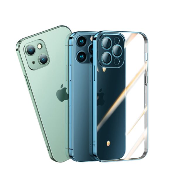 Gadījuma gadījums iPhone 13 Pro korpusam ar metālisku sudraba rāmi