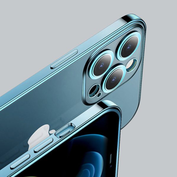 Gadījuma gadījums iPhone 13 Pro korpusam ar metālisku sudraba rāmi