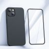 Gadījuma korpuss iPhone 13 aizmugurējā korpusā un priekšpusē + melns rūdīts stikls