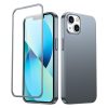 Gadījuma korpuss iPhone 13 aizmugurējā korpusā un priekšpusē + pelēks rūdīts stikls
