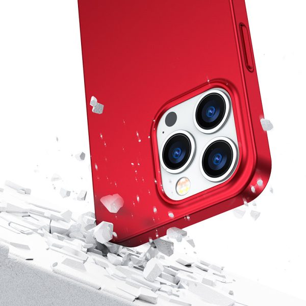 Gadījuma vāks iPhone 13 Pro Max korpusam aizmugurē un priekšpusē + sarkanā rūdīta stikla