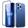 Gadījuma korpuss iPhone 13 Pro Max korpuss aizmugurē un priekšpusē + zils rūdīts stikls