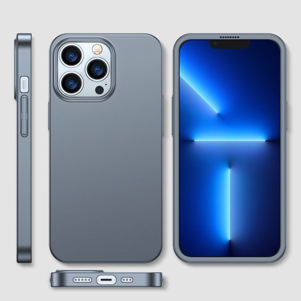 Gadījuma korpuss iPhone 13 Pro Max korpuss aizmugurē un priekšpusē + pelēks rūdīts stikls