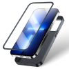 Gadījuma korpuss iPhone 13 Pro korpuss aizmugurē un priekšpusē + melns rūdīts stikls