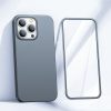 Gadījuma korpuss iPhone 13 Pro korpuss aizmugurē un priekšpusē + pelēks rūdīts stikls