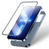 Gadījuma korpuss iPhone 13 Pro korpuss aizmugurē un priekšpusē + pelēks rūdīts stikls