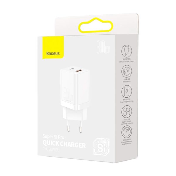 Ātrā tīkla lādētājs USB-C 30W PD QC Super Pro White