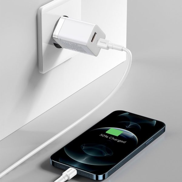 Ātrā tīkla lādētājs USB-C 30W PD QC Super Pro White