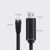Kabeļu konsoles kabeļa USB adapteris - RJ45 Ethernet Twist 1,5m melns