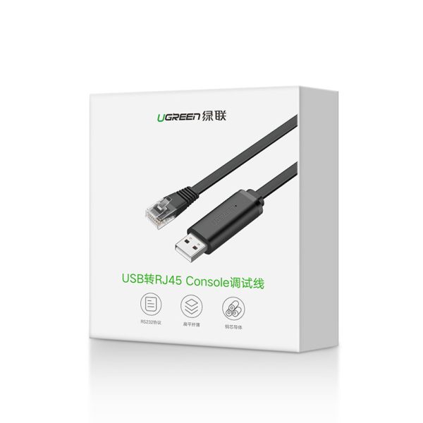 Kabeļu konsoles kabeļa USB adapteris - RJ45 Ethernet Twist 1,5m melns