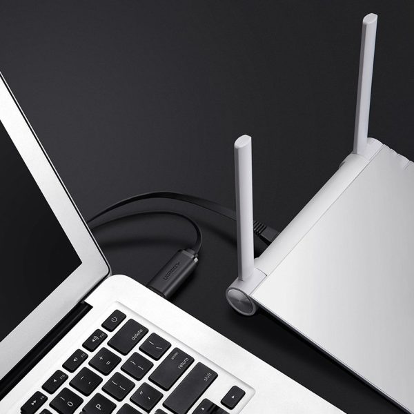 Kabeļu konsoles kabeļa USB adapteris - RJ45 Ethernet Twist 1,5m melns
