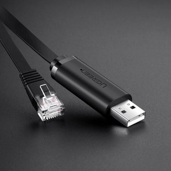 Kabeļu konsoles kabeļa USB adapteris - RJ45 Ethernet Twist 1,5m melns