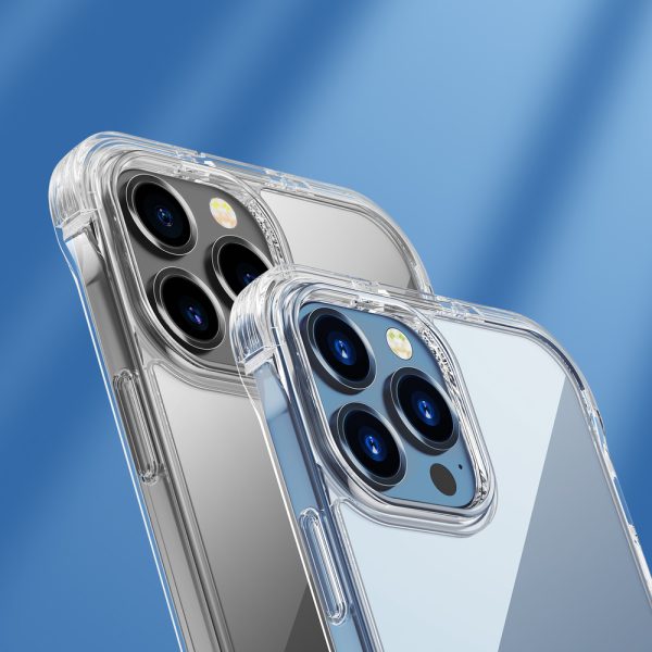 Gadījuma gadījums iPhone 13 Pro Max bruņu korpusam ar āķiem caurspīdīgu statīvu
