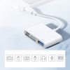 Rumbas adaptera karšu lasītāja iPhone OTG Lightning - USB SD TF balto karšu lasītājs