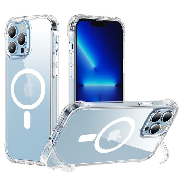 Magnētiskais korpuss iPhone 13 Pro bruņu vāciņam ar āķiem caurspīdīgu statīvu Magnētiskais korpuss iPhone 13 Pro bruņu vāciņam ar āķiem caurspīdīgu statīvu
