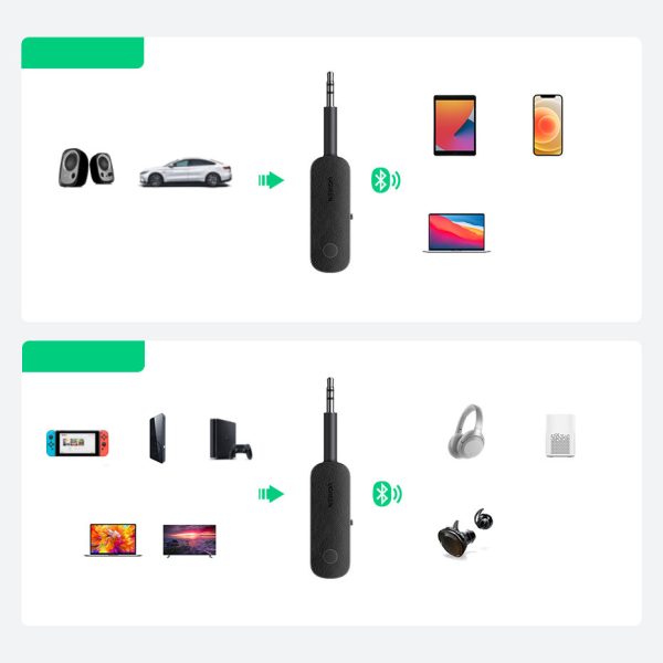 Bluetooth raidītāja mini ligzda 3,5 mm melns raidītājs