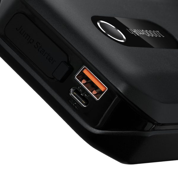 PowerBank 1000MAH + Booster Booster Booster 12V 1000a melna ierīce