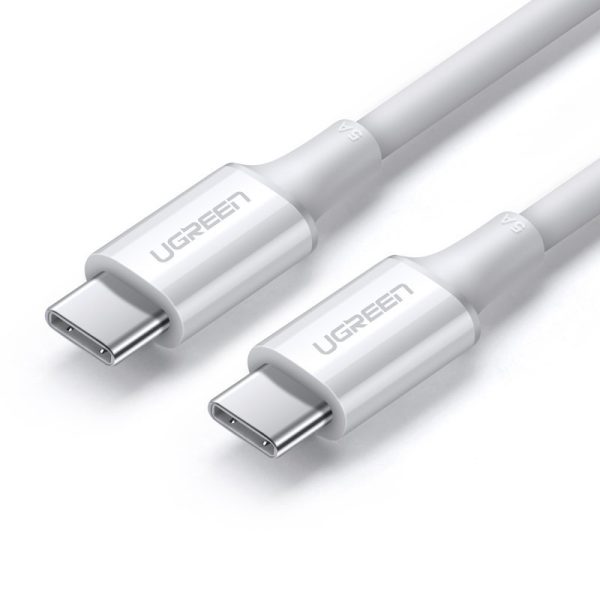 Kabelis USB-C 5A Kabelis Ātra lādēšana PD QC 1M balts