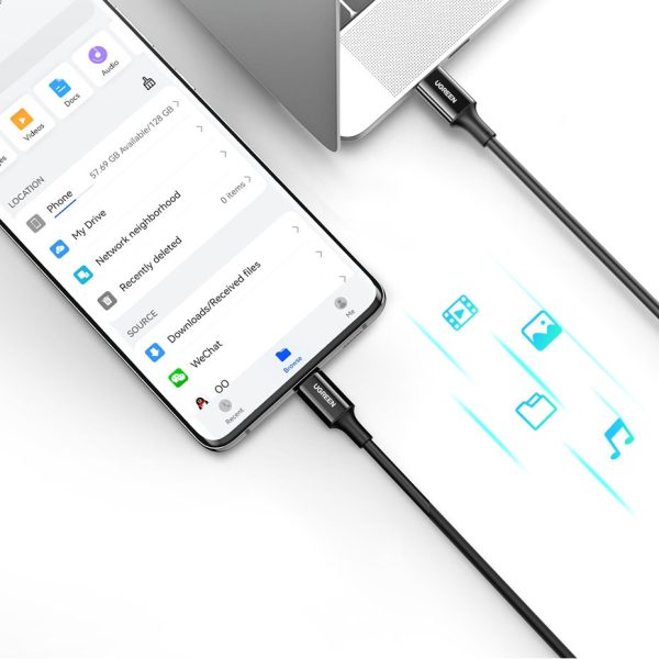 Kabelis USB-C 5A Kabelis Ātra lādēšana PD QC 1M balts