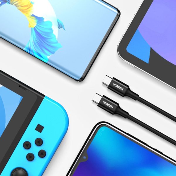 Kabelis USB-C 5A Kabelis Ātra lādēšana PD QC 1M balts