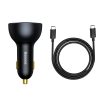 Ātrās automašīnas lādētājs USB USB-C 160W PPS Quick Charge 5 Pd pelēks