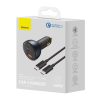 Ātrās automašīnas lādētājs USB USB-C 160W PPS Quick Charge 5 Pd pelēks