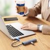 Daudzfunkcionāls centrmezgla adapteris USB 3.0 izplatītājs-3X USB Ethernet RJ-45 USB-C PD pelēks