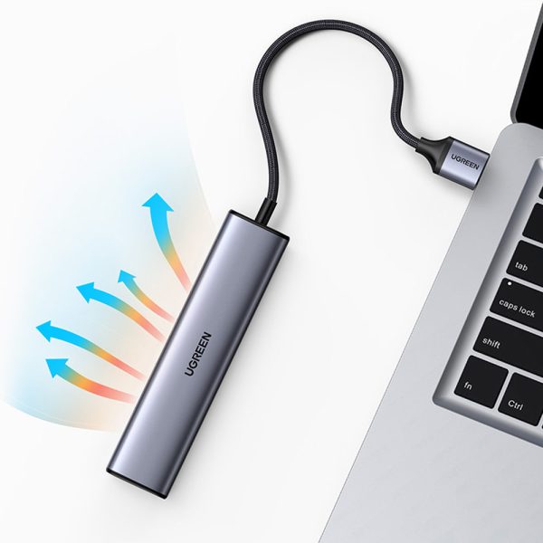 Daudzfunkcionāls centrmezgla adapteris USB 3.0 izplatītājs-3X USB Ethernet RJ-45 USB-C PD pelēks