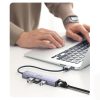 Daudzfunkcionāls centrmezgla adapteris USB 3.0 izplatītājs-3X USB Ethernet RJ-45 USB-C PD pelēks